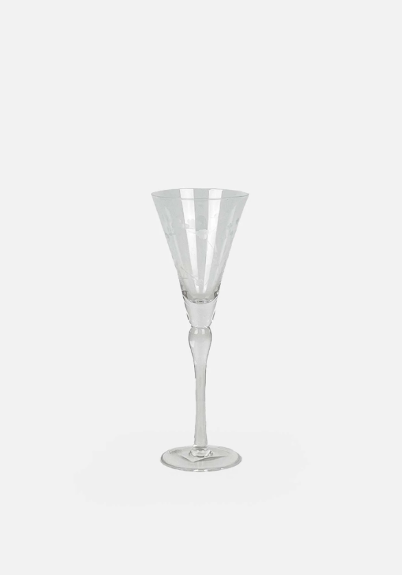 Floral Etched Wine Glasses