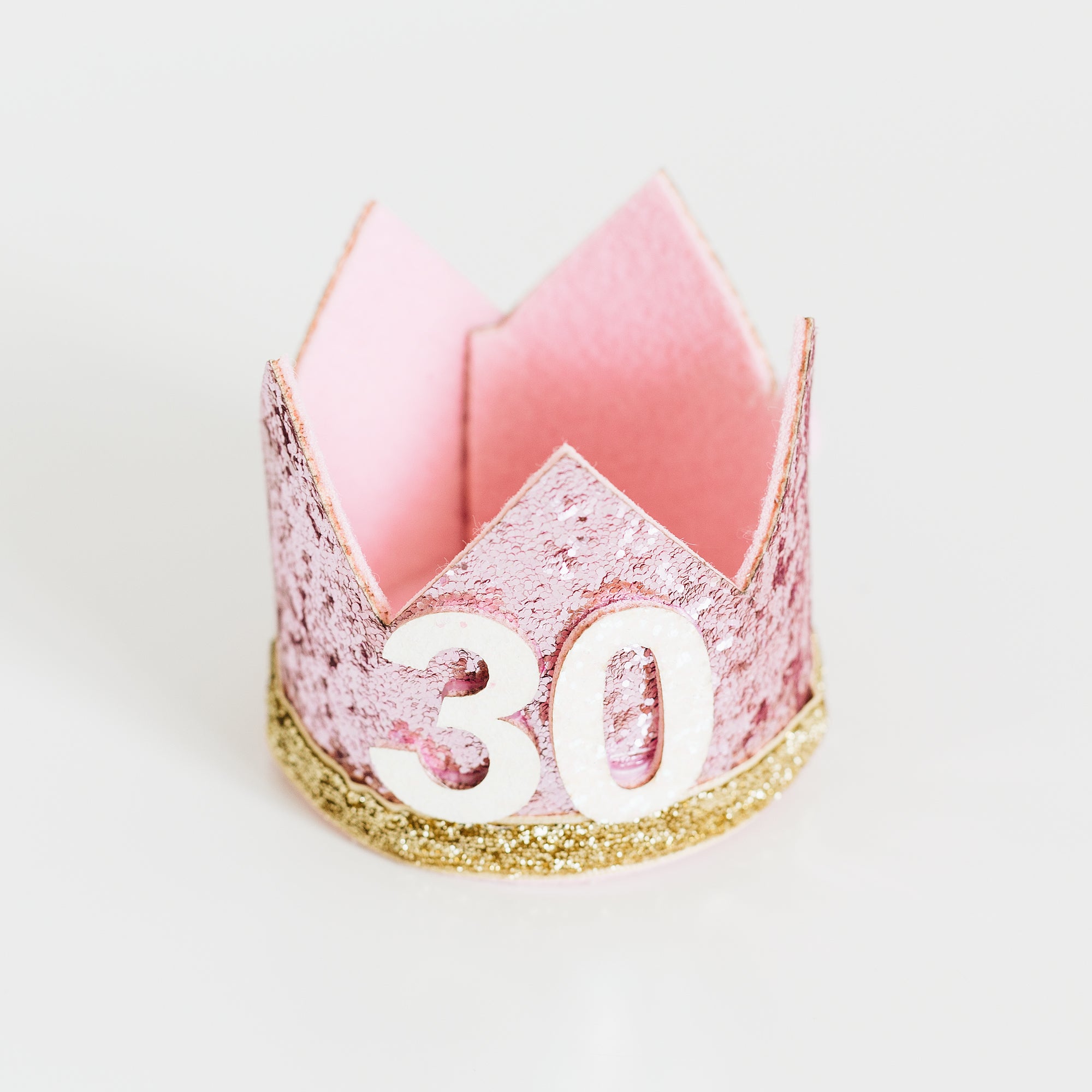 L & S Pink Crown with Gold Ribbon