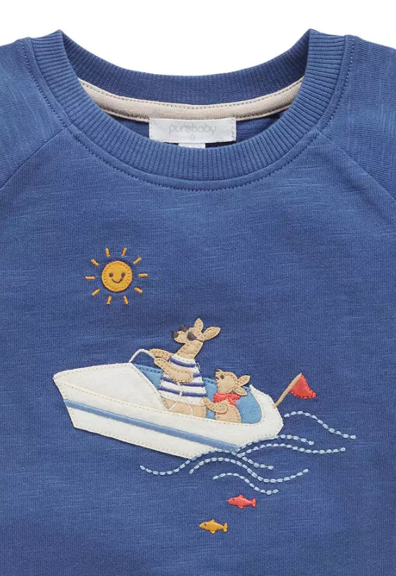 Purebaby Chasing The Sun T-Shirt - Deep Sea