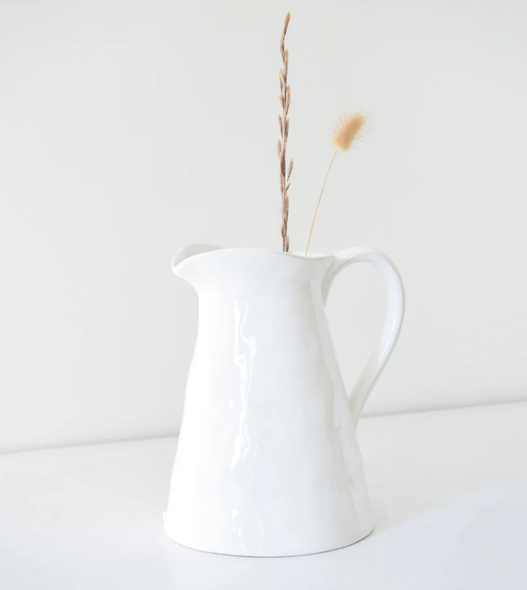 Primitif Large White Pitcher Jug – Love and Sunshine Boutique