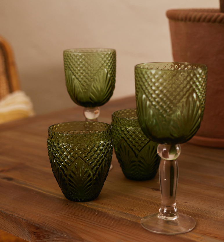 Vintage Green Glassware