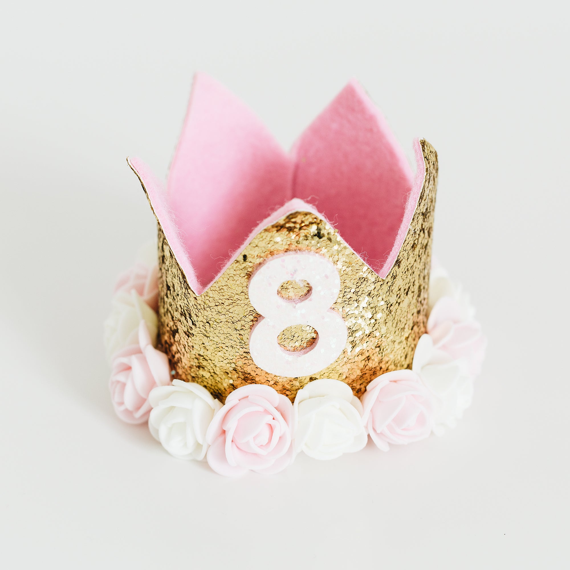 L&S Gold Crown with Pink and White Flowers