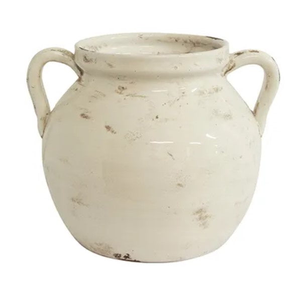 French Country - Luna Aged White Urn