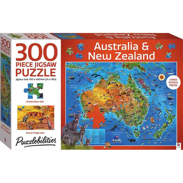 Puzzlebilities 300pc Puzzle: Australia & New Zealand Map – Love and ...